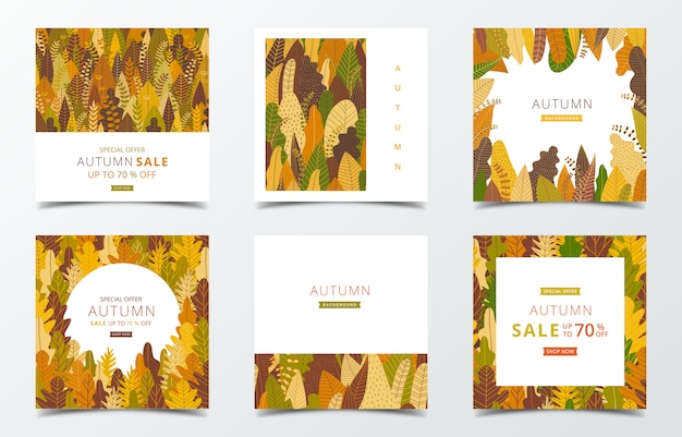 Vector autumn banner template.