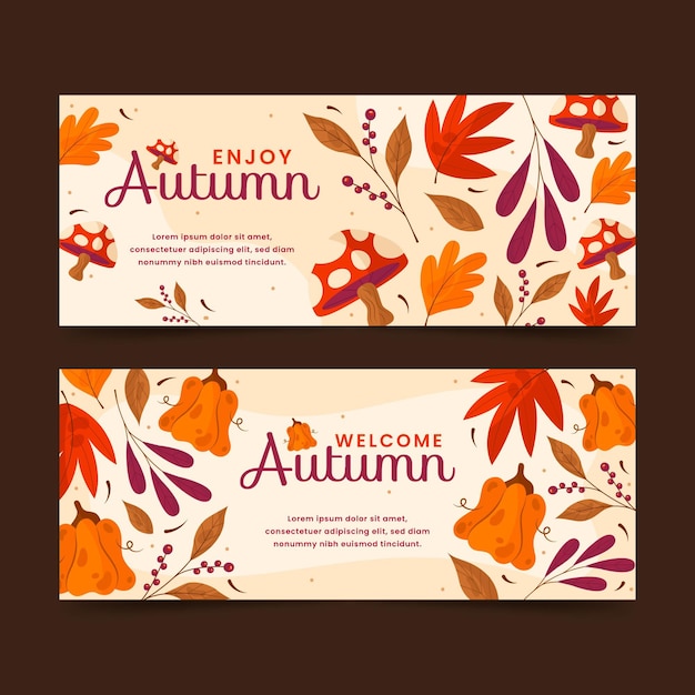 Vector autumn banners set