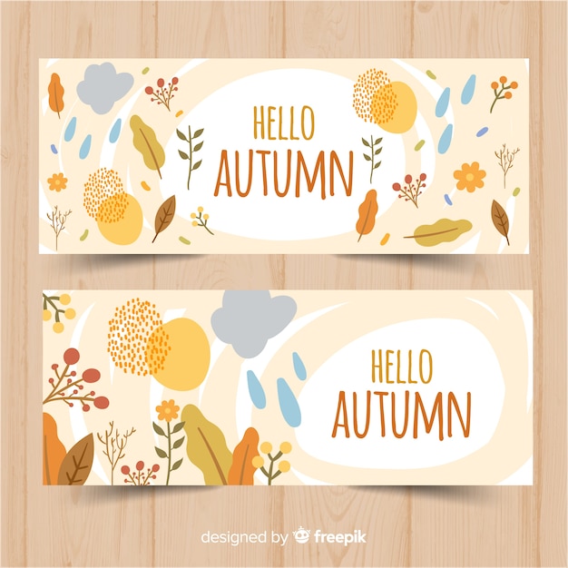 Design piatto modello autunno banner