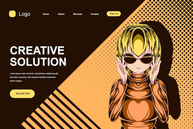 autumn beauty anime landing page template