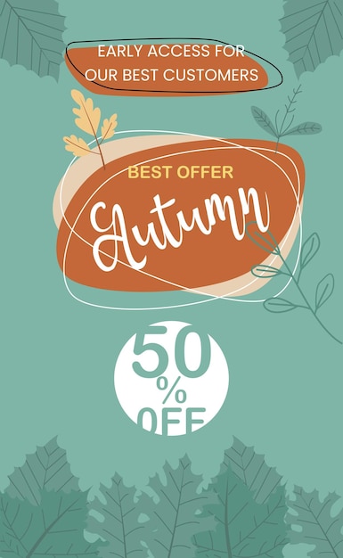 Vector autumn best offer poster vector