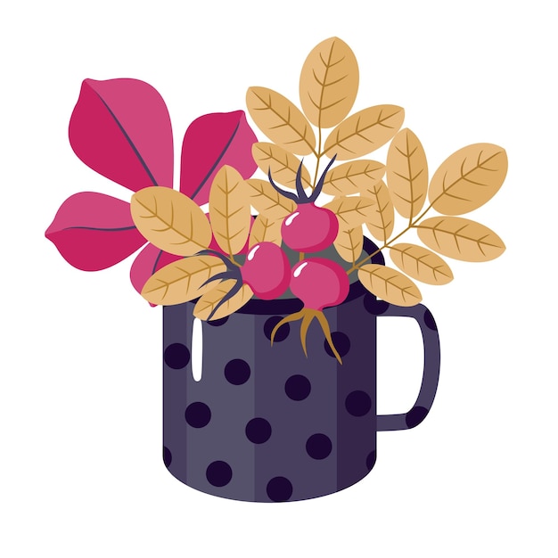 Vector autumn bouquet mug