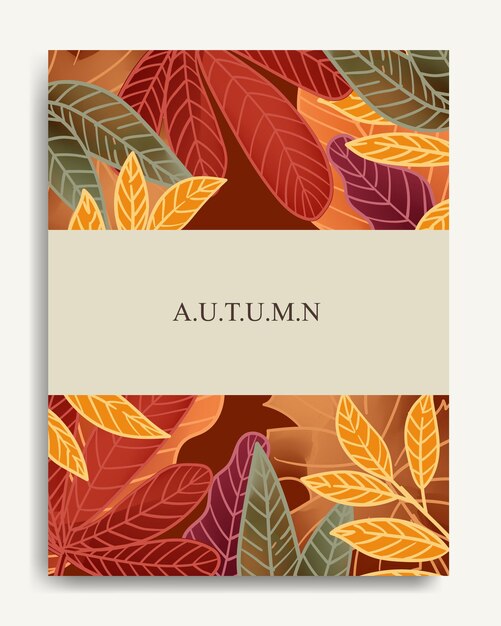 Vector autumn brochure design template with ornament