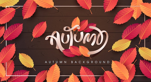 Autumn calligraphy. seasonal lettering.