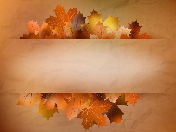 Vector autumn card of colored leafs. 