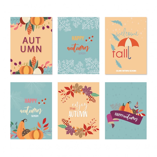 Vector autumn card design