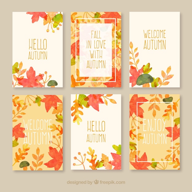 Vector autumn cards collection