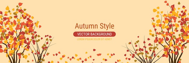 Autumn cartoon style vector banner template