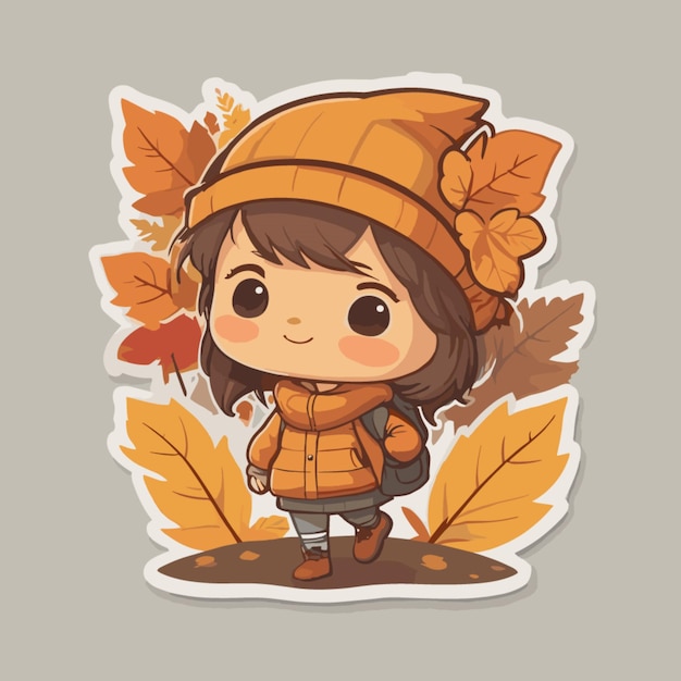 Vector autumn cartoon vector