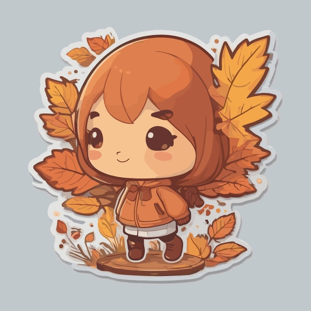 Vector autumn cartoon vector