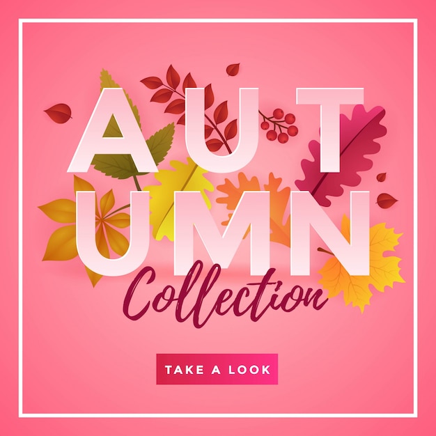 Vettore collezione autunno poster design template