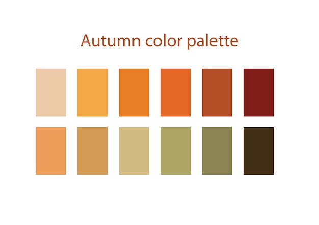 Vettore la palette colorata dell'autunno