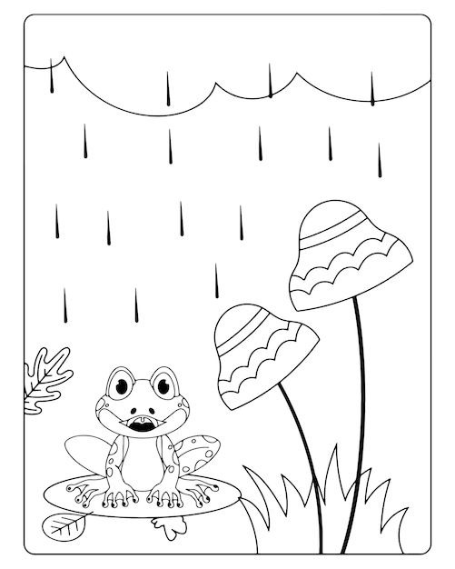 Autumn Coloring Pages for Kids Premium Vector