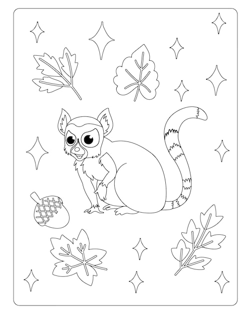 Autumn Coloring Pages For Kids Premium Vectors