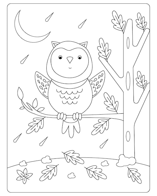 Autumn Coloring Pages For Kids Premium Vectors