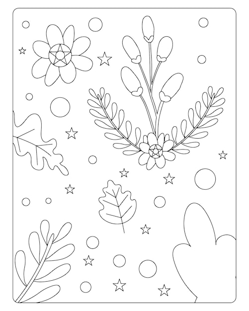 Autumn coloring pages for kids premium vectors