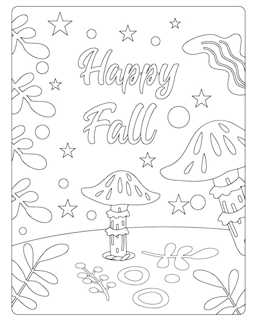 Autumn Coloring Pages For Kids Premium Vectors