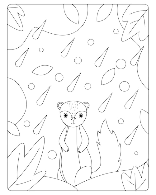 Autumn coloring pages for kids premium vectors