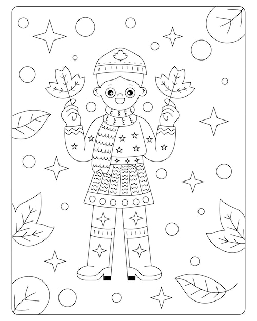 Autumn Coloring Pages For Kids Premium Vectors