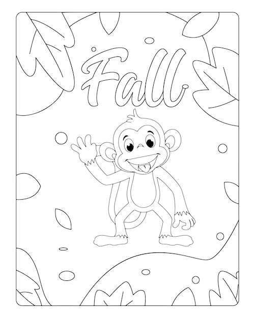 Autumn Coloring Pages For Kids Premium Vectors