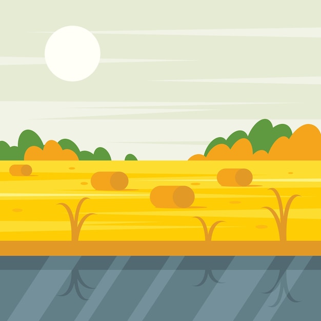 Vector autumn countryside isolated background