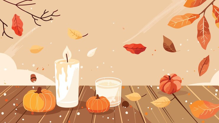 Vector autumn cozy scene