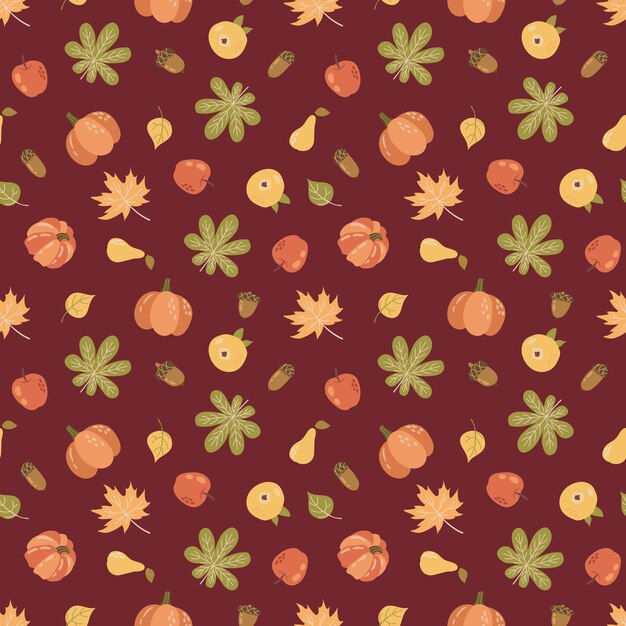 Vector autumn cozy seamless pattern design for fabric textile wallpaper packaging
