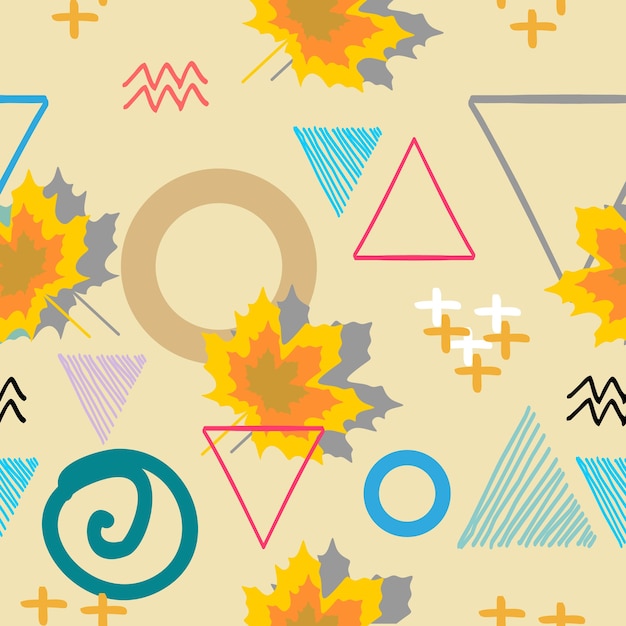 Modello creativo autunno con sfondo astratto geometrico