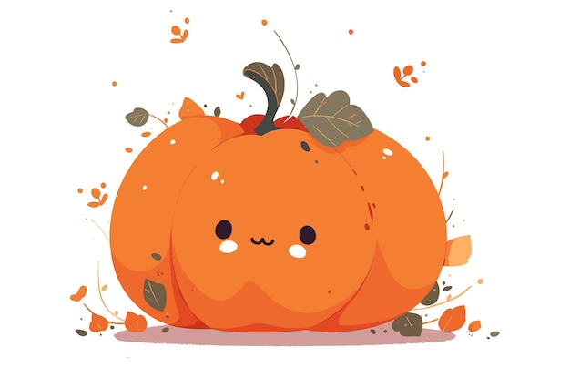 Autumn Cute Pumpkin Illustration Colorful Cute Pumpkin vector