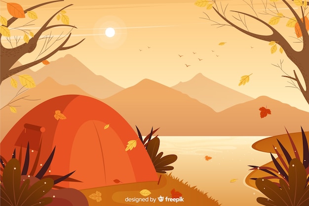 Autumn decorative background flat design