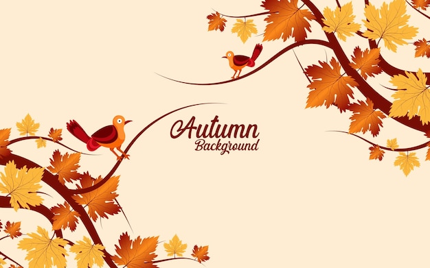 Autumn decorative background flat design