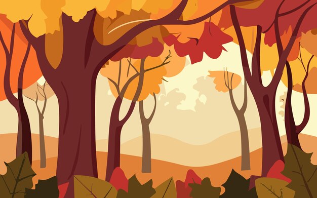 Vector autumn decorative background flat design