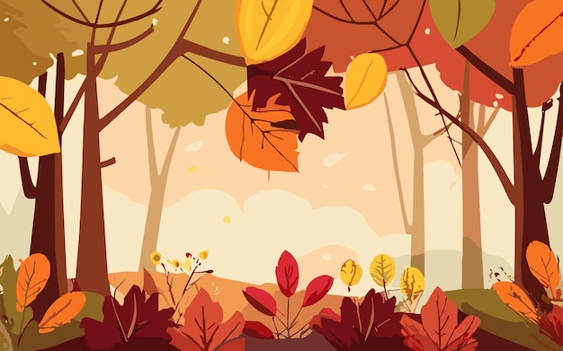 Autumn decorative background flat design