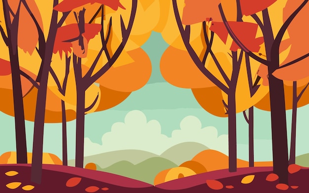 Vector autumn decorative background flat design