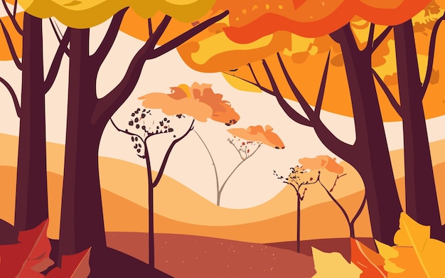 Vector autumn decorative background flat design