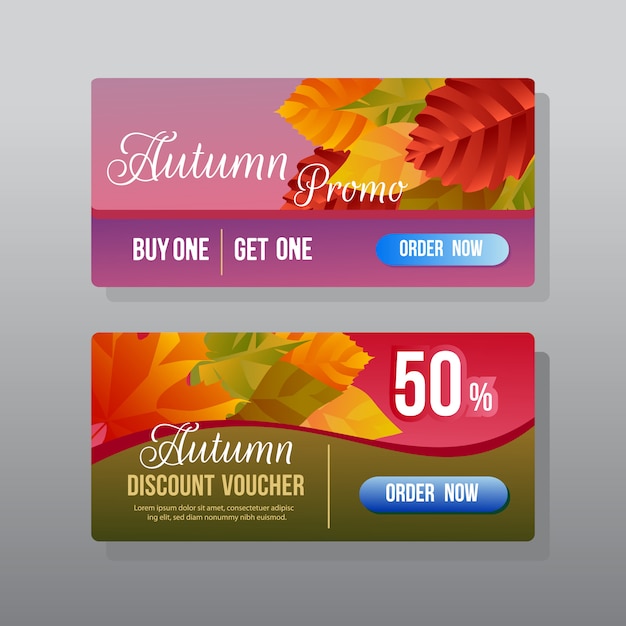 Vettore banner web sconto autunno