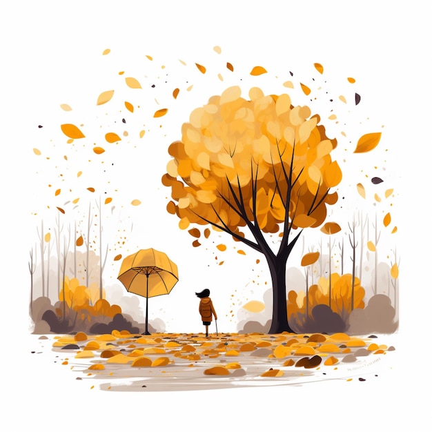 Осенний рисунок на прозрачном фоне