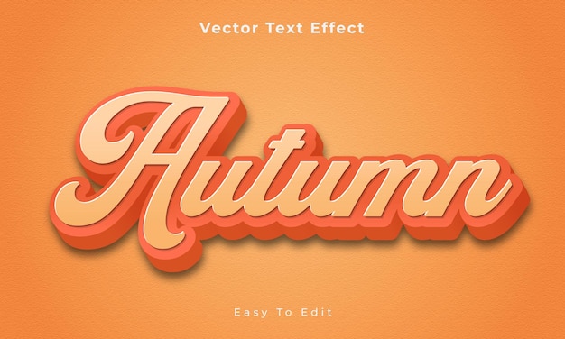 Vector autumn editable 3d text effect design premium vector