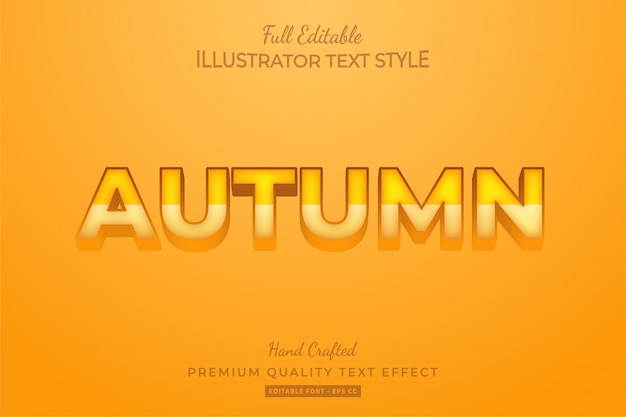 Autumn editable 3d text effect