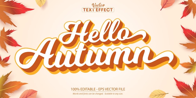 Autumn editable text effect on autumn leaves and textured background