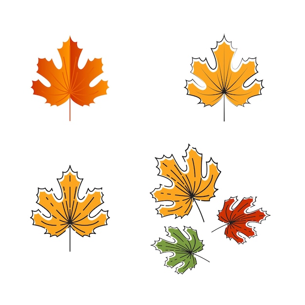 秋の要素ベクトル アイコンの設計図