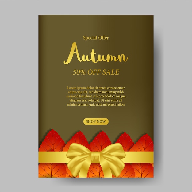 Modello di foglie autunno poster lascia