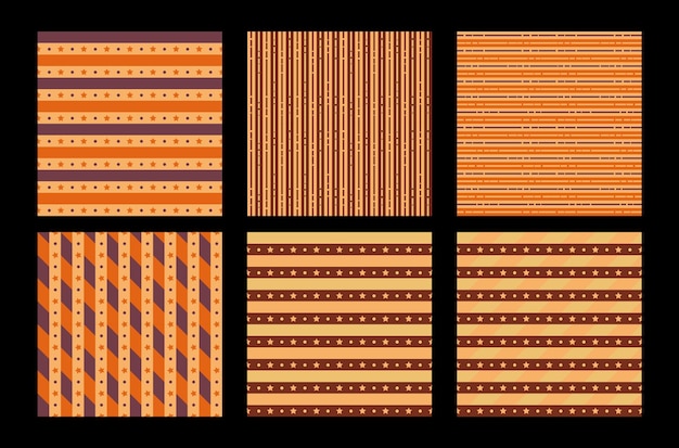 Autumn fall Stripe seamless Plaid pattern background with decorative seamless patterns