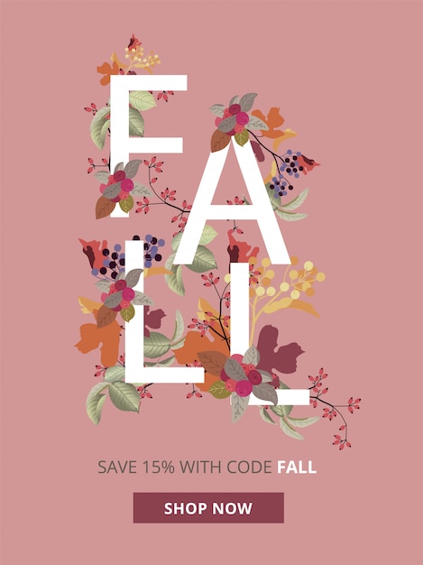 Autumn, fall and thanksgiving sale banner for mobile ad sizes.