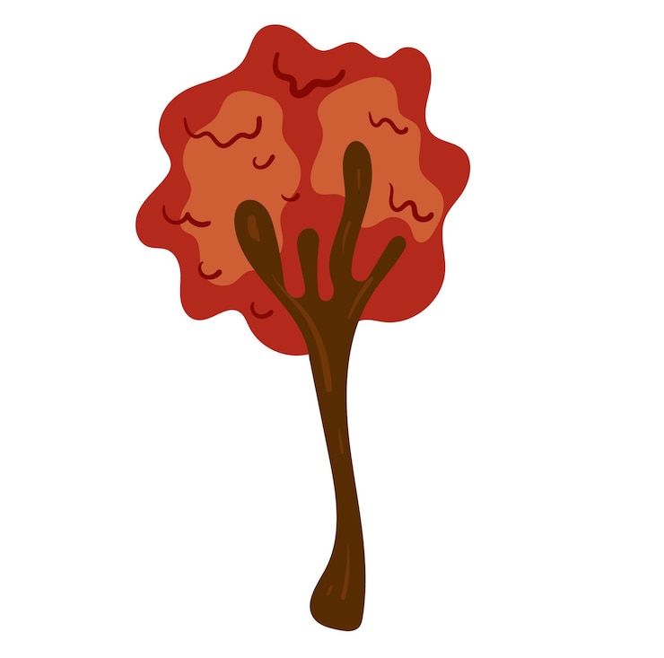Vector autumn fall tree isolated concept vector flat graphic design cartoon illustration
