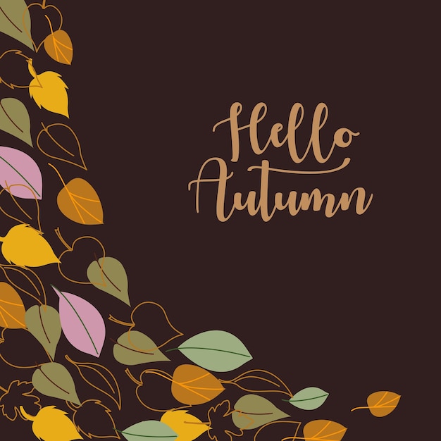 Autumn falling leaves background