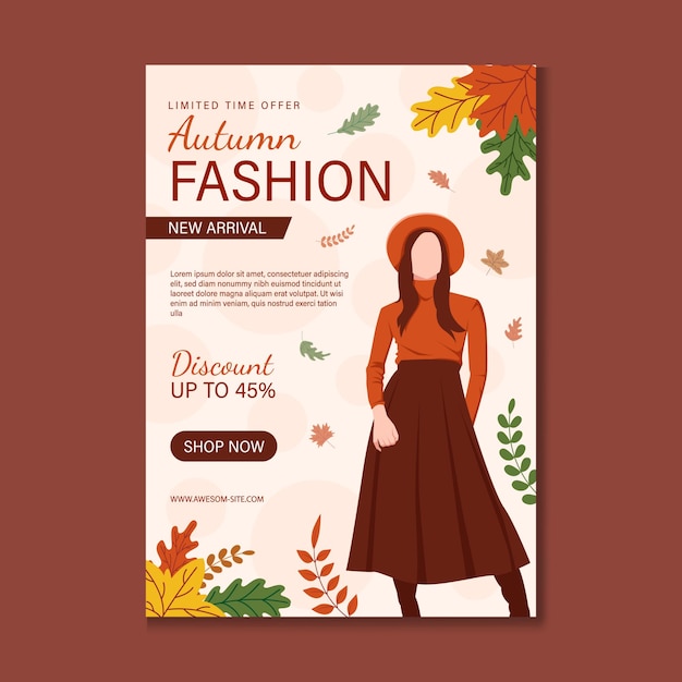 Autumn fashion poster template