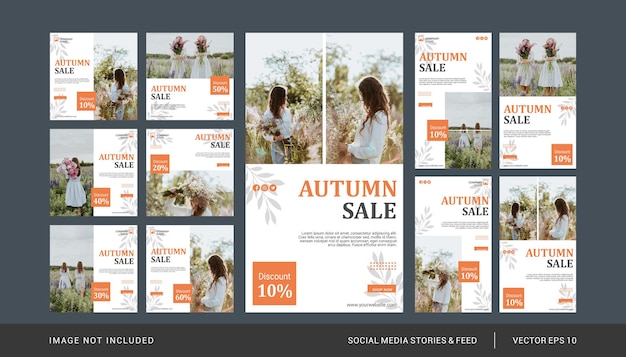 Autumn fashion social media post template