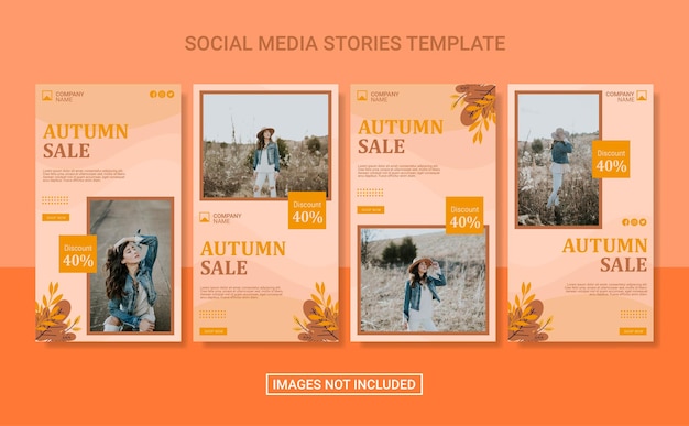 Modello di storie sui social media di moda autunnale