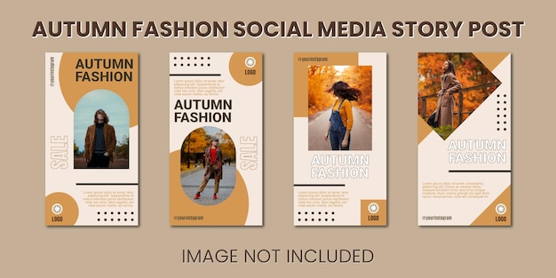 秋のファッションソーシャルメディアストーリー投稿